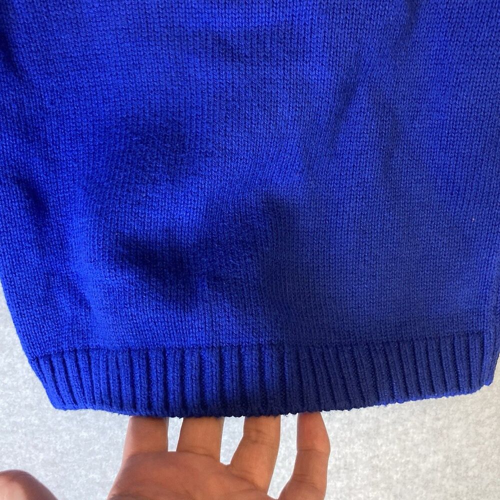 janie and jack Boys 2t Sweater Cotton Knit Royal Blue Stripe Coastal Preppy - Picture 3 of 7